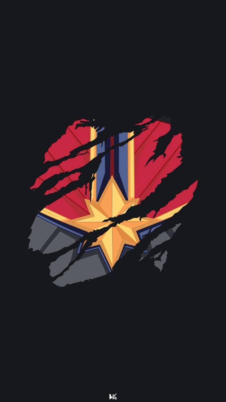Captain Marvel Logo - Captain Marvel Torn wallpaper by HKartworks - Download on ZEDGE™ | 8e69