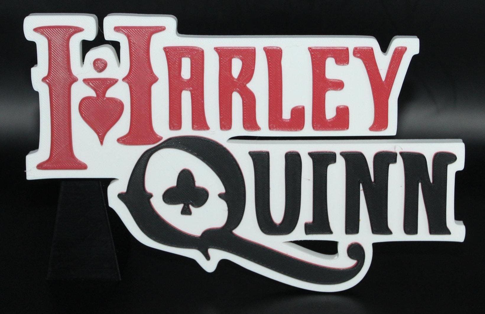 Harley Quinn Logo - Harley Quinn 3D printed Logo Sign Wall Desk Shelf Art