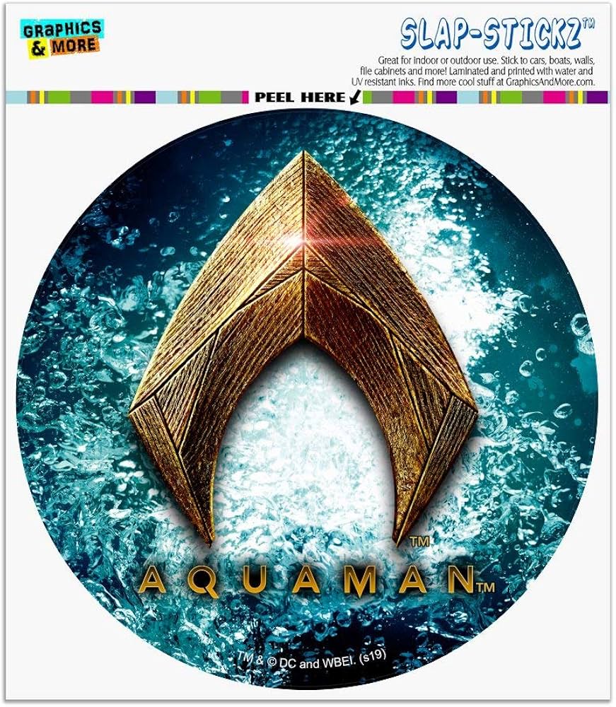 Aquaman Logo - Amazon.com - Justice League Movie Aquaman Logo Automotive Car Window Locker  Circle Bumper Sticker