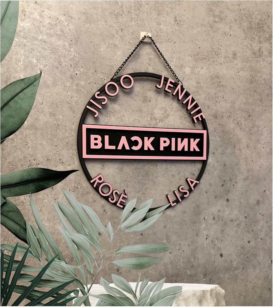 BLACKPINK Logo - Amazon.com: 3D Printed Black Pink Logo Wall Décor | Kpop Merch | Jisoo,  Lisa, Rose, Jennie : Home & Kitchen