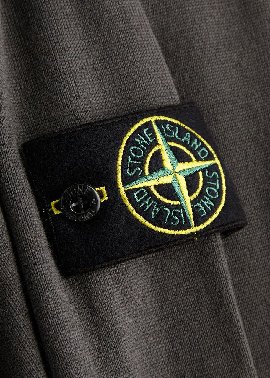 Stone Island Logo - Stone Island Logo Wool Polo Shirt Grey Stone Island