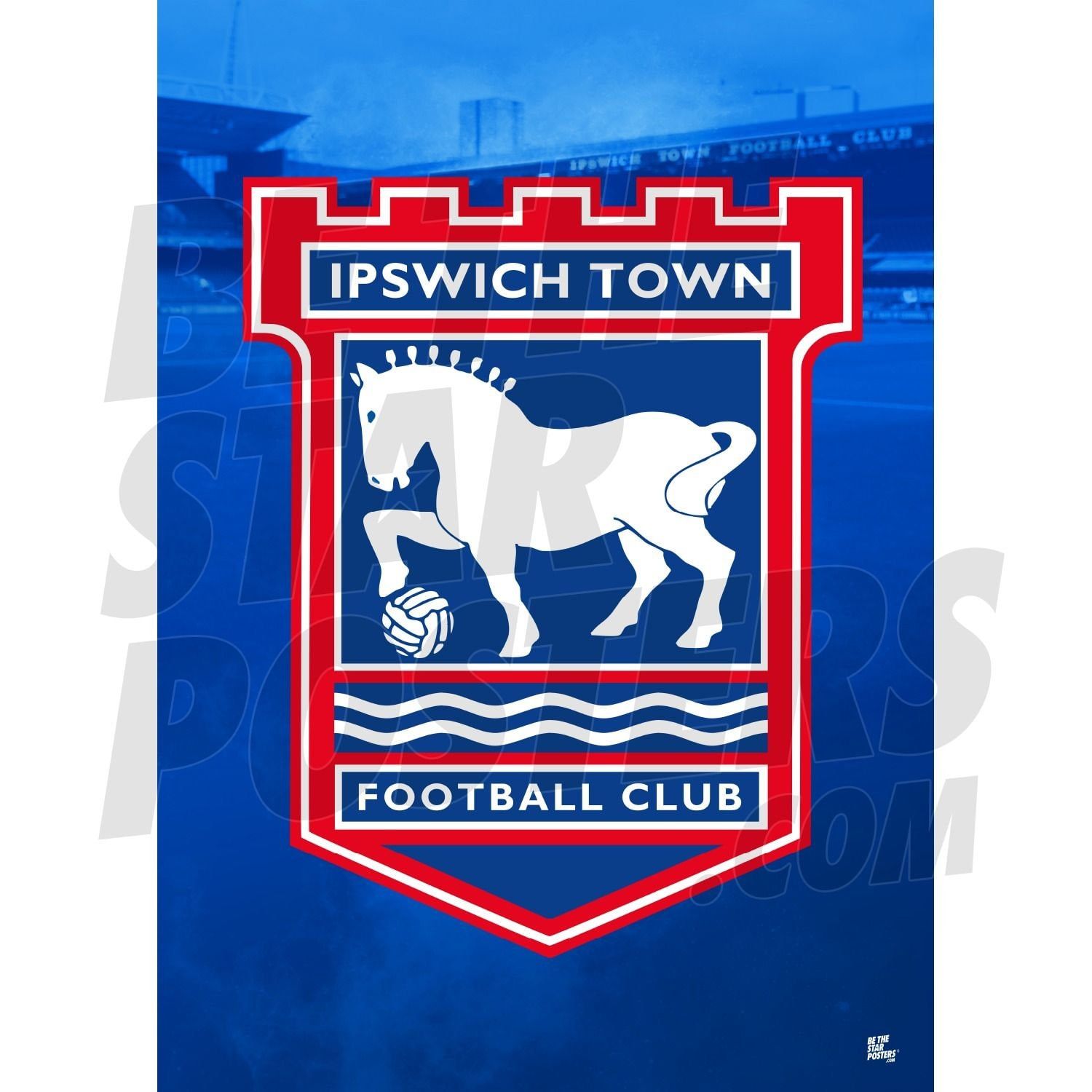 Ipswich Town Logo - Ipswich Town FC Crest Poster - Officially Licensed Product Sizes A4 / A3 /  A2