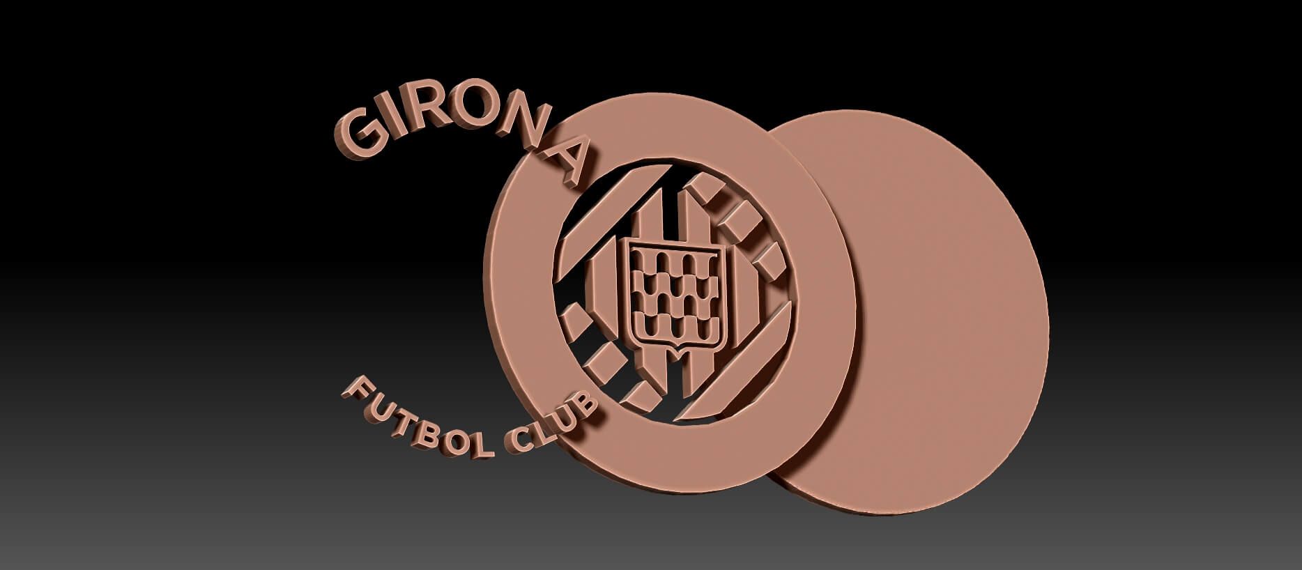 Girona Logo - La Liga Girona Team Printable Renderable Logo - 3D Model by danyelon