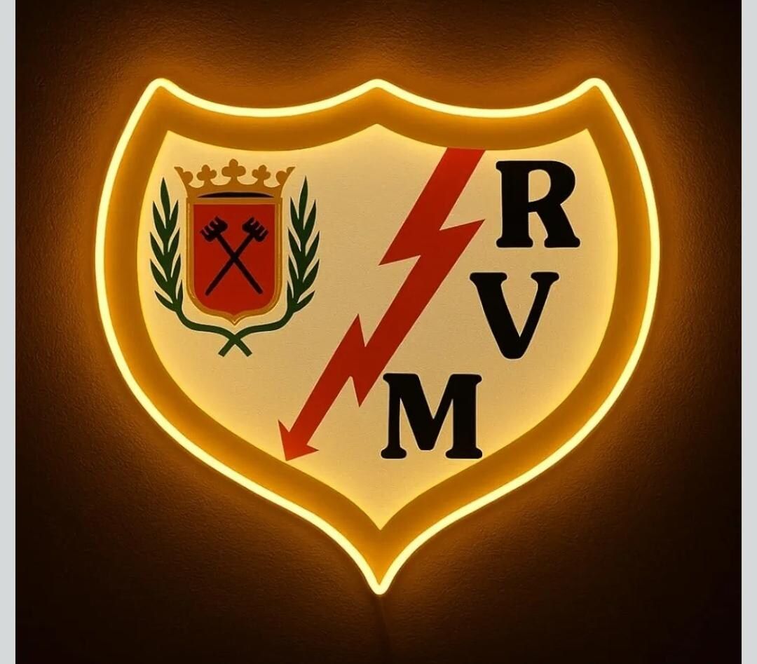 Rayo Vallecano Logo - Rayo Vallecano's LED Flex Neon Sign, Acrylic and Vinyl, From the Spanish  Football League, Gift, for a Bar Wall. - Etsy