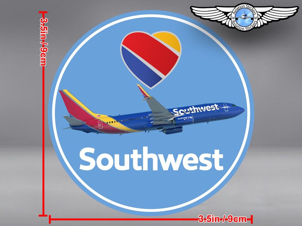 Southwest Airlines Logo - SOUTHWEST AIRLINES SOUTH WEST SWA ROUND AIRPLANE IN NEW LIVERY STICKER /  DECAL | eBay