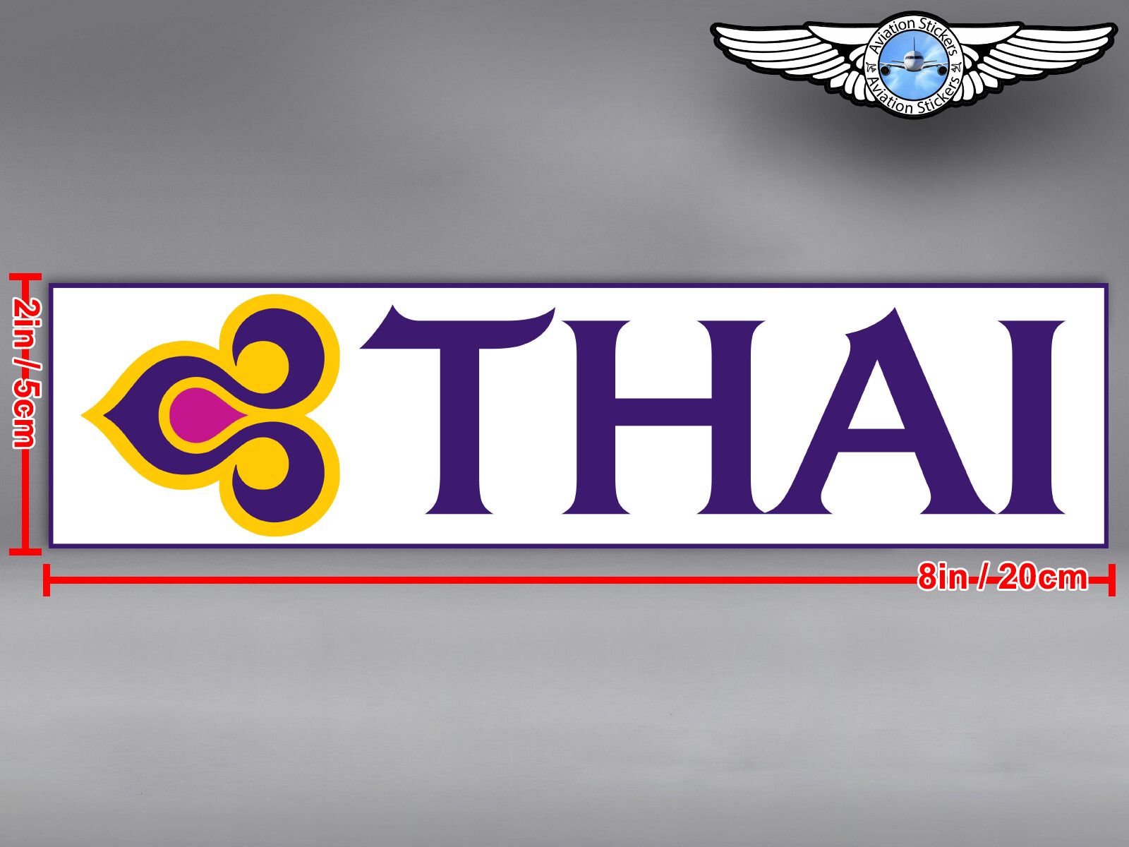 Thai Airways Logo - THAI AIRWAYS RECTANGULAR LOGO DECAL / STICKER | eBay