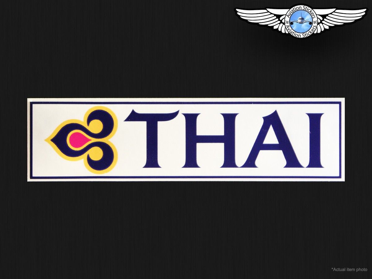 Thai Airways Logo - THAI AIRWAYS RECTANGULAR LOGO DECAL / STICKER | eBay