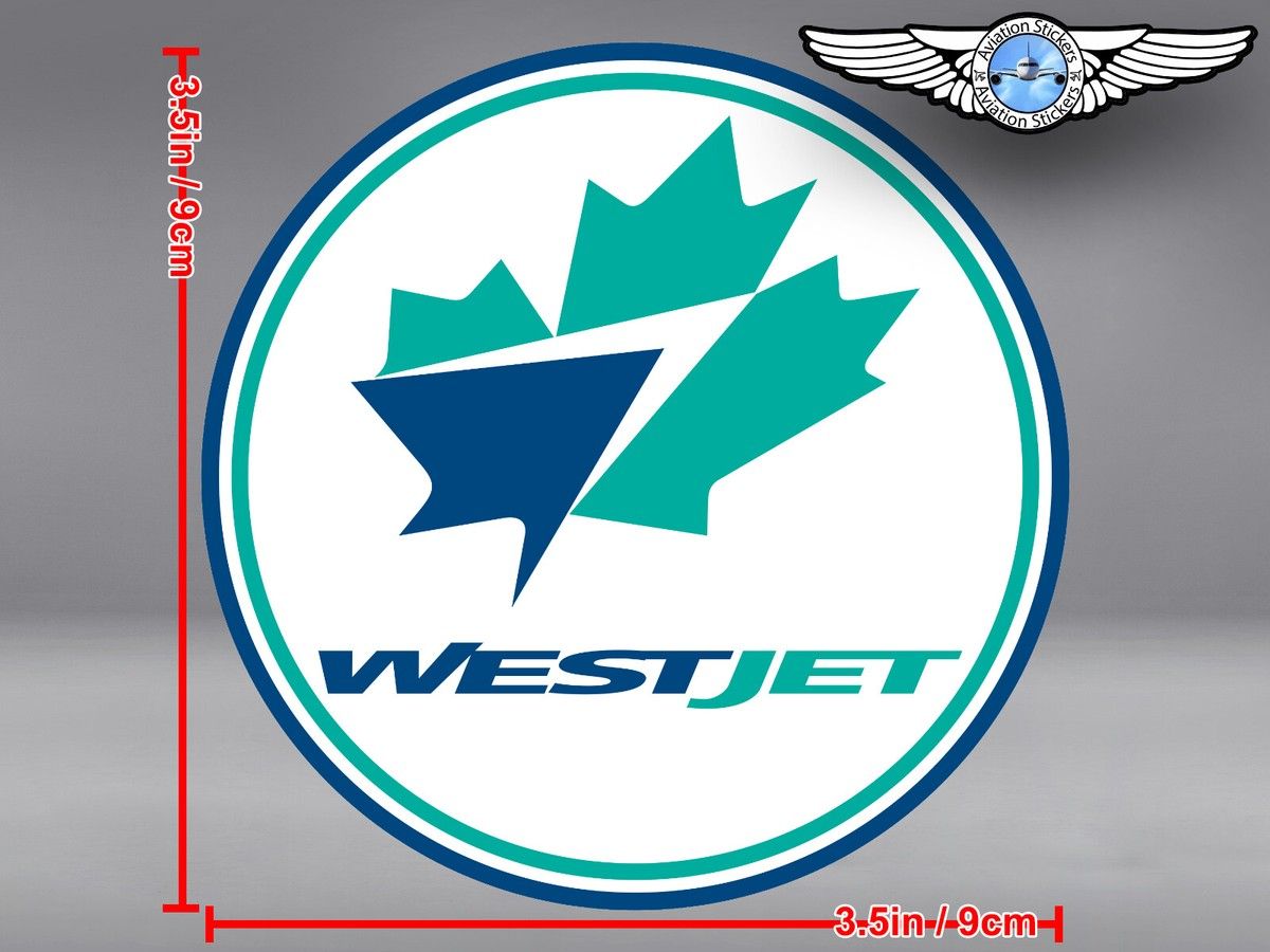 WestJet Logo - WESTJET WEST JET MAPLE LEAF ROUND LOGO STICKER / DECAL | eBay