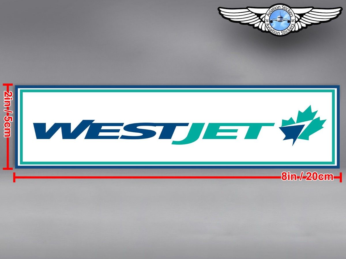 WestJet Logo - WESTJET WEST JET MAPLE LEAF RECTANGULAR LOGO STICKER / DECAL | eBay