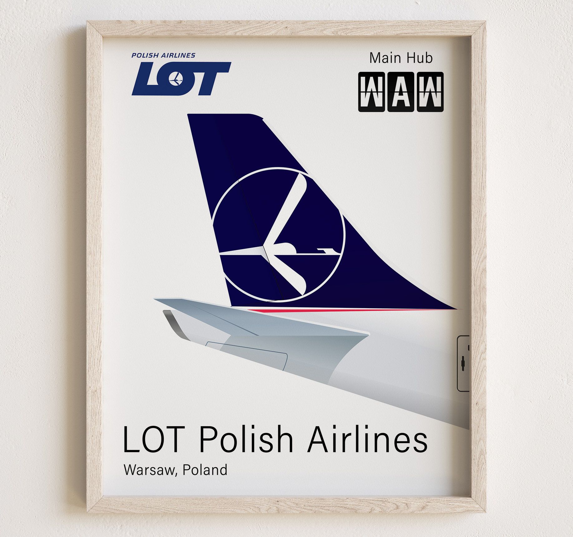 LOT Polish Airlines Logo - Lot Polish Airlines Poster, Lot Polish Airlines Print Tailplane  Minimalistic [UNFRAMED] - Etsy