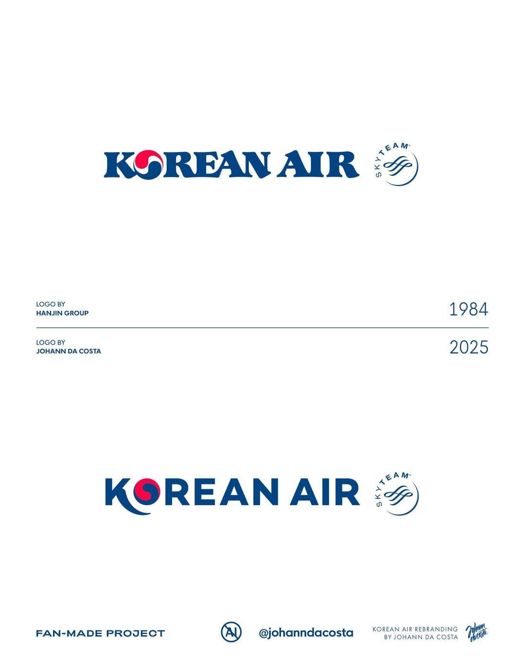Korean Air Logo - The story behind my redesign of Korean Air logo : r/graphic_design
