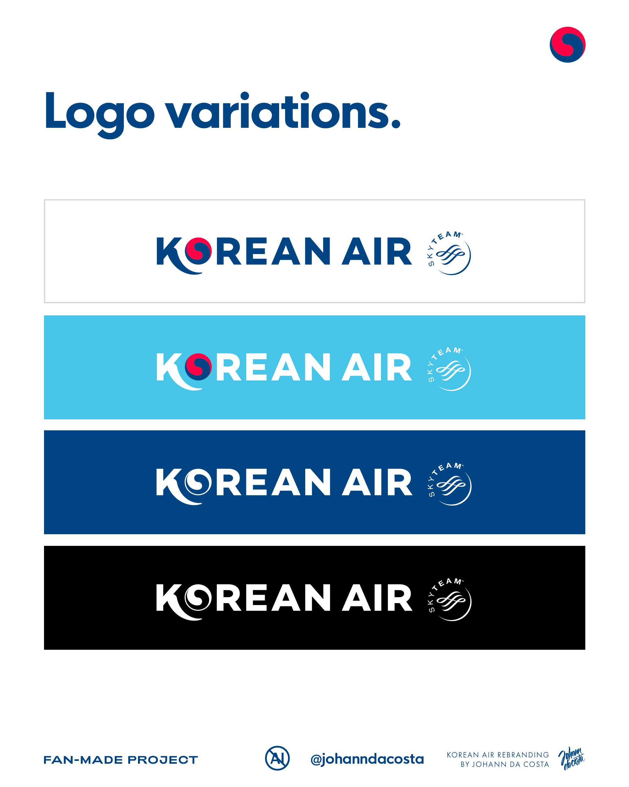 Korean Air Logo - The story behind my redesign of Korean Air logo : r/graphic_design