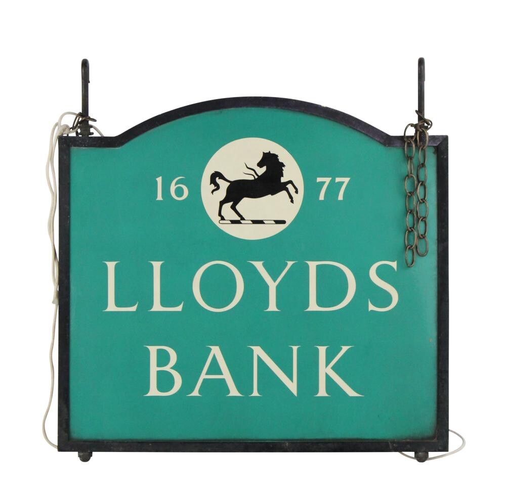 Lloyds Bank Logo - Vintage Iron And Tole Lloyds Bank Black Horse Sign