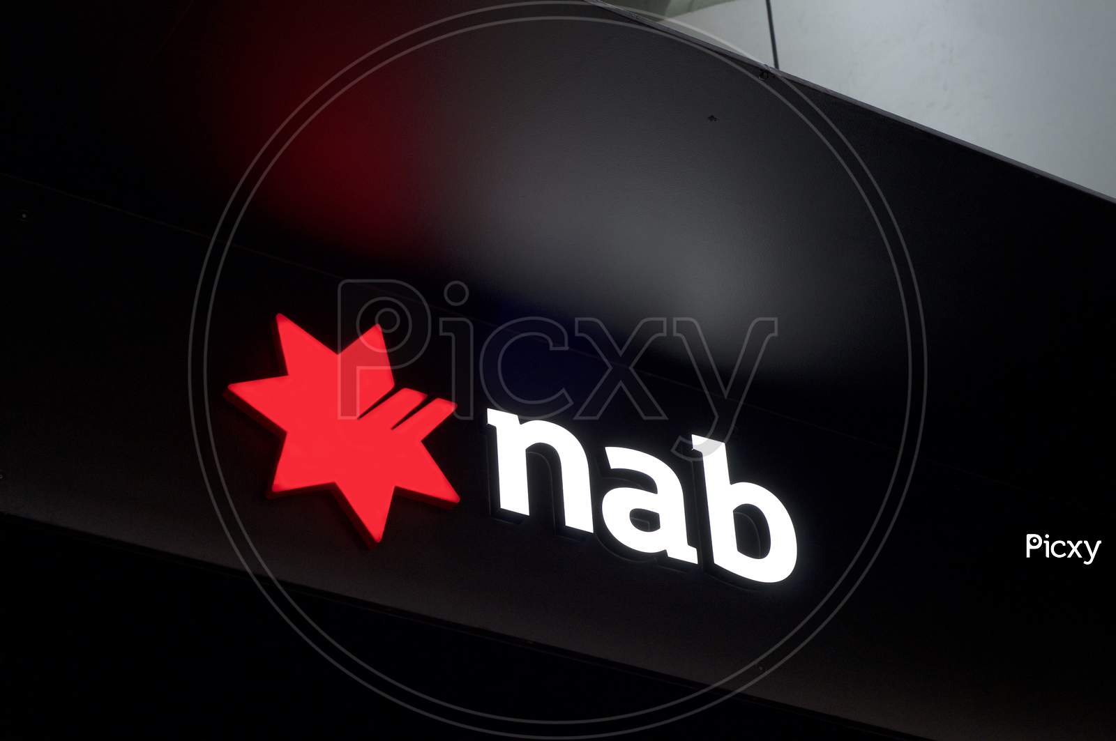 NAB Bank Logo - Image of Illuminated Nab (National Australian Bank) Logo-JL880766-Picxy