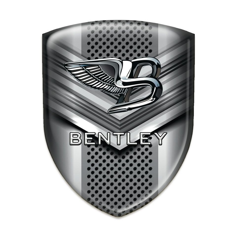 V-shaped Car Logo - Bentley Self Adhesive Car logo Emblem Gray V Shaped Detail | Domed Emblems  | Stickers | X-Sticker
