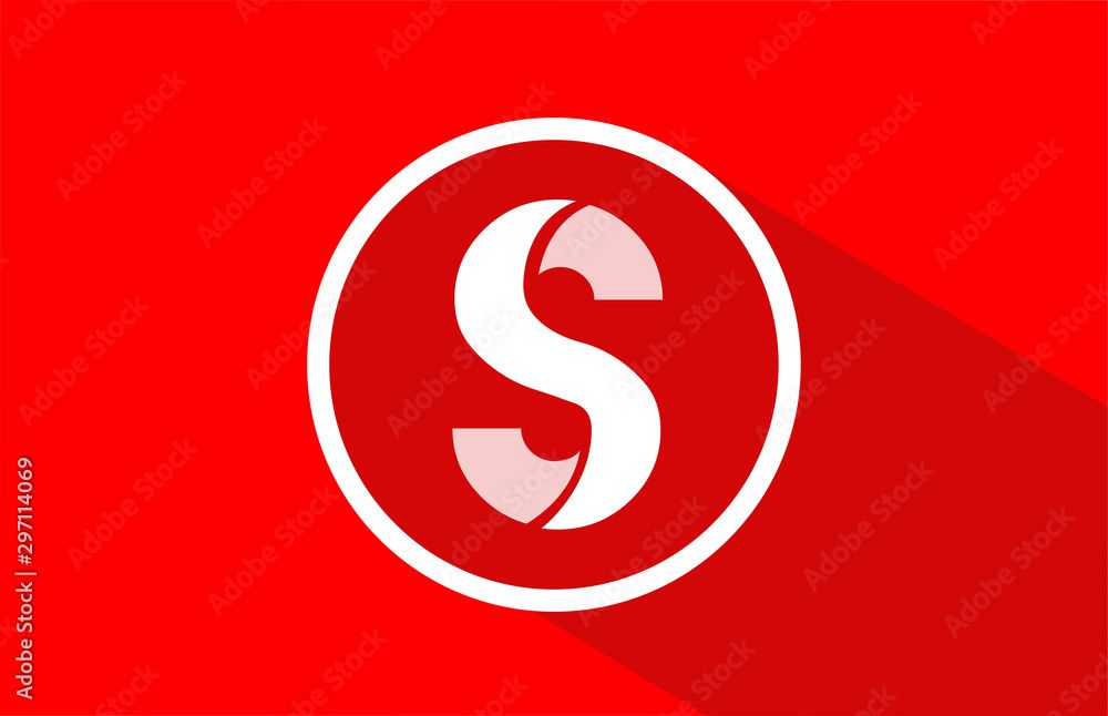 Large Red S Logo - long shadow S red letter logo alphabet for company icon design Stock Vector  | Adobe Stock