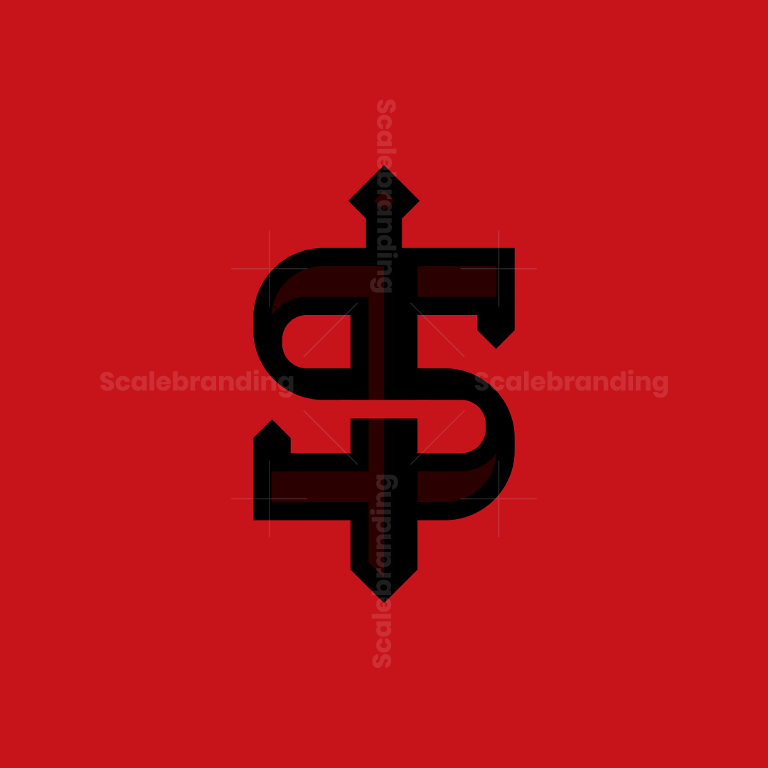 Large Red S Logo - Letter S Sword Minimal Logo | Scalebranding