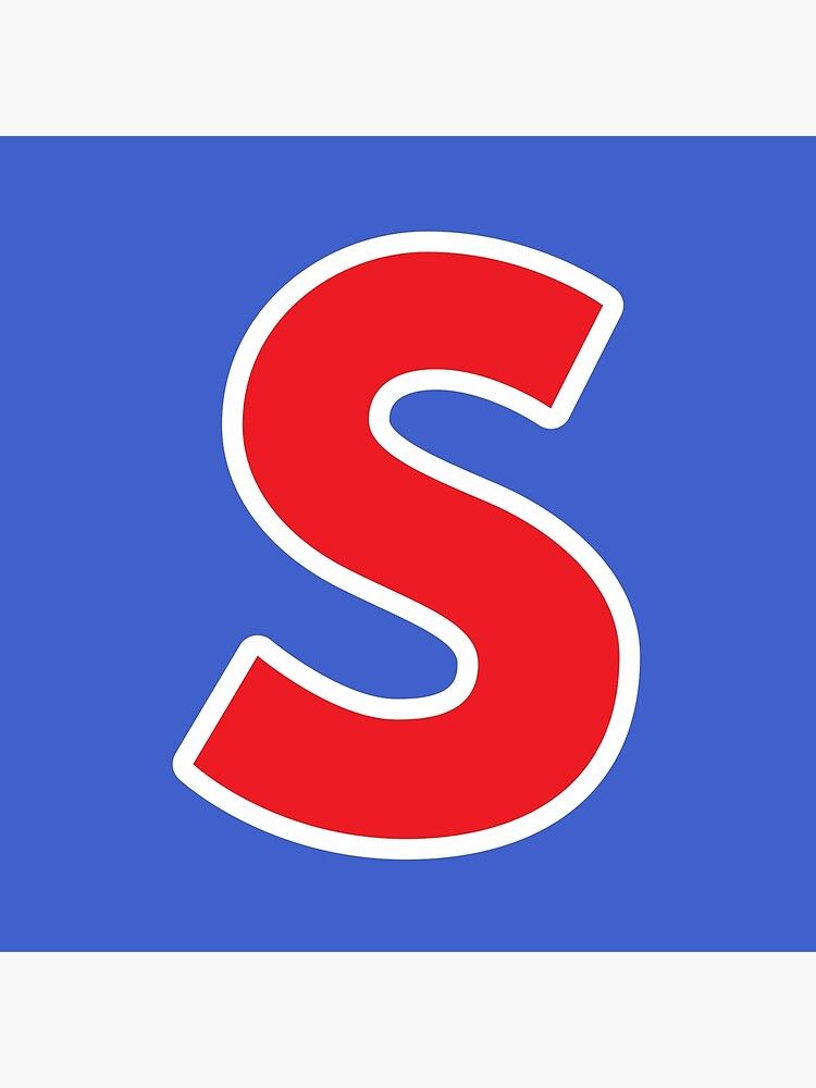 Large Red S Logo - S — Initial — The Letter S — Red and White