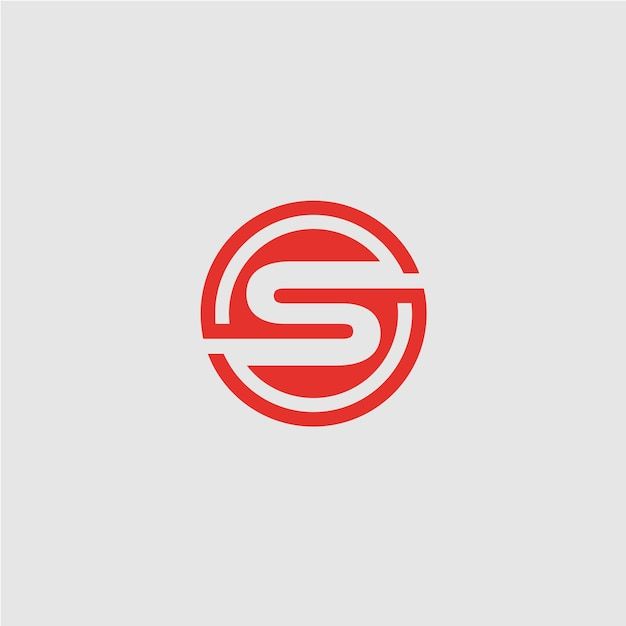 Large Red S Logo - A red and white logo with the letter s in the middle. | Premium Vector