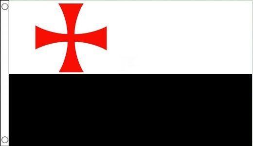 White and Red X Logo - KNIGHTS TEMPLAR BATTLE FLAG 5' x 3' Medieval Crusaders Red Cross War