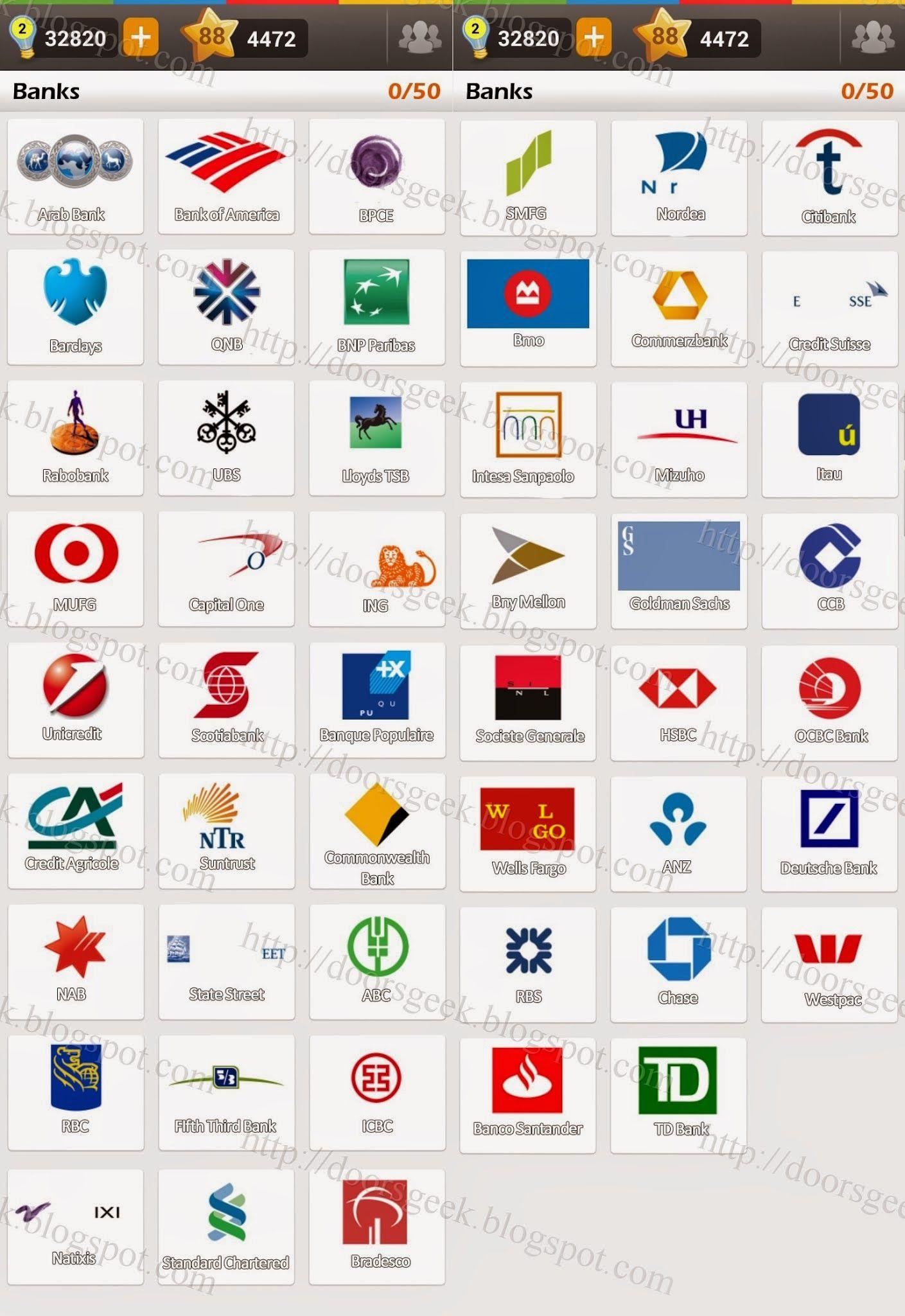 Bank Brand Logo - Logo Game: Guess the Brand [Bonus] Banks ~ Doors Geek