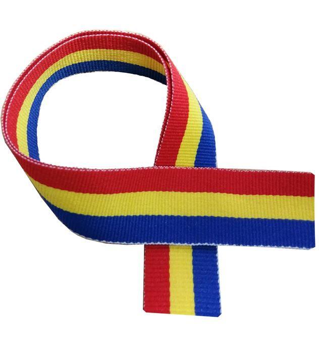 Blue and Red W Logo - Blue, Yellow and Red Medal Ribbon 76cm (30