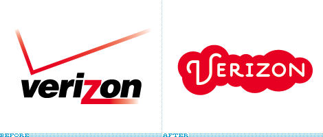 Verizon Logo - Brand New: April Fools: Verizon Turns to the Clouds