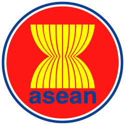 Red White Blue Yellow Circle Logo - Emblem of the Association of Southeast Asian Nations