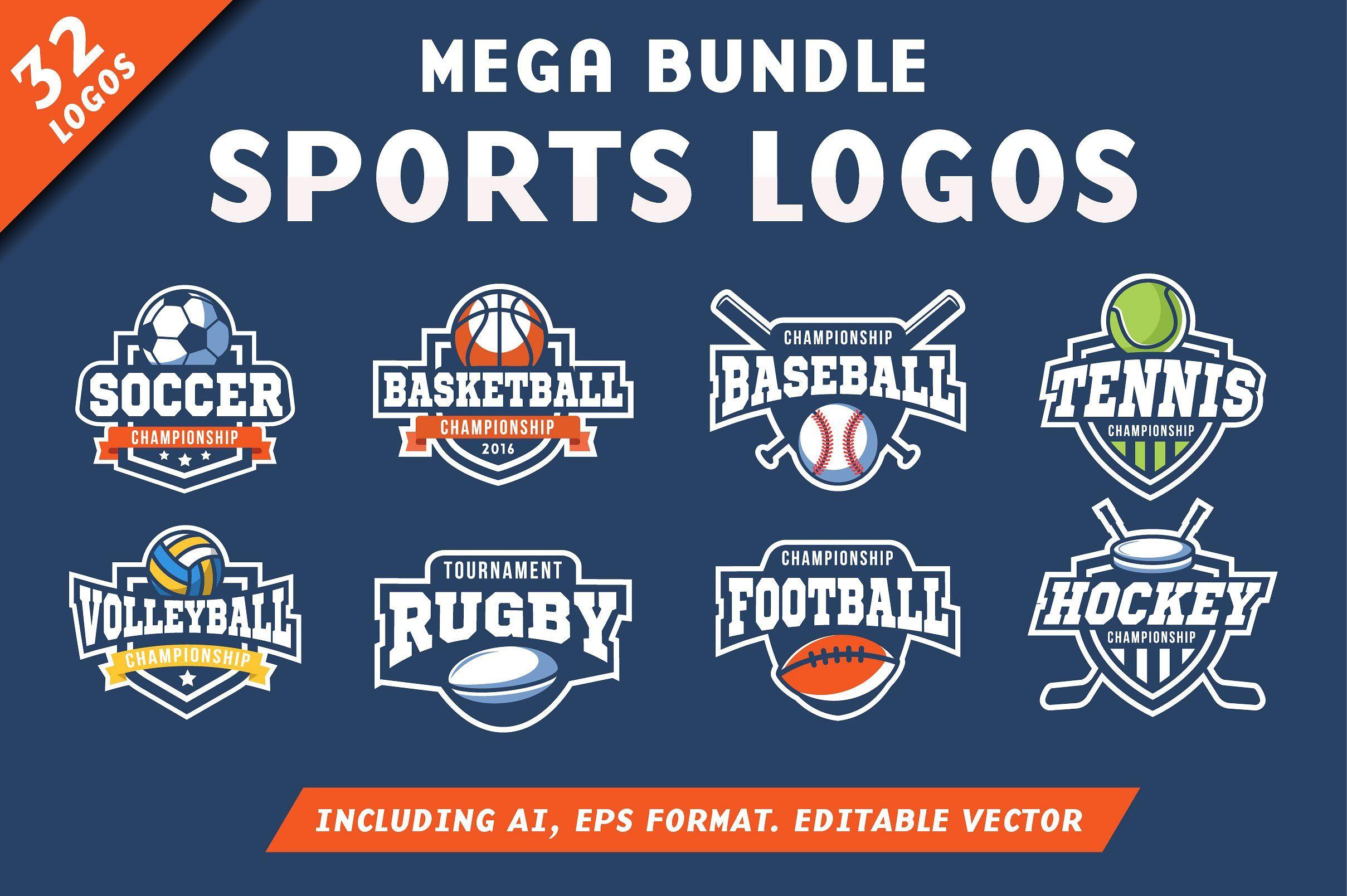 Creative Basketball Logo - 32 Sports Logos Bundle ~ Logo Templates ~ Creative Market