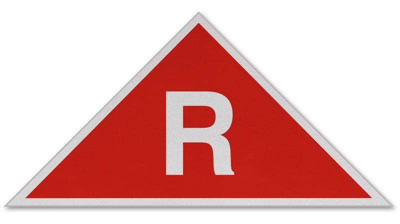 Red White Triangle Logo - Red / White NJ Roof Truss Sign - by SafetySign.com