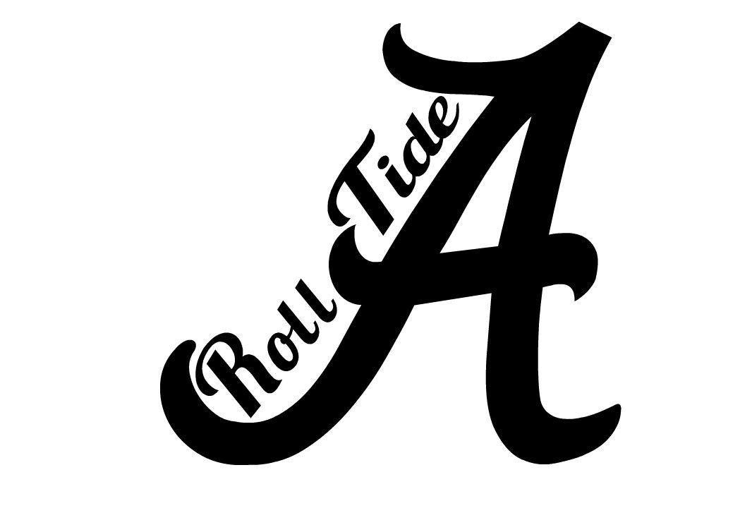 Black and White Alabama Logo - HIGH QUALITY PRECISION CUT VINYL DECAL Similar To Alabama Crimson