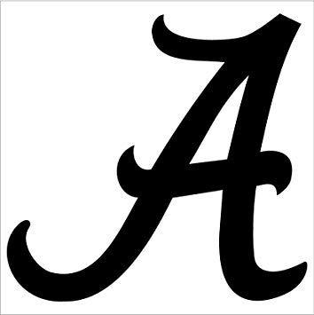Black and White Alabama Logo - Crawford Graphix Alabama Crimson Tide Wordmark Decal 6