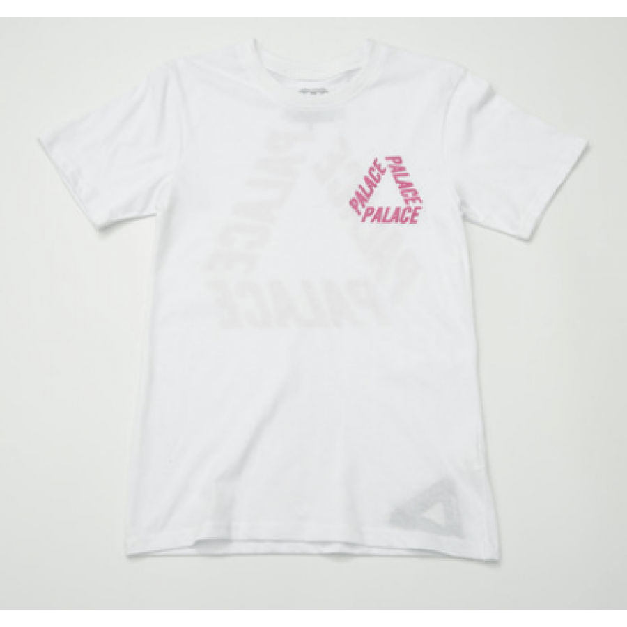 Red and White Triangle in Logo - Palace Triangle Logo T-Shirt (White/Red)