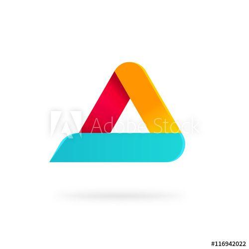 Orange White Triangle Logo - Triangle logo with rounded corners vector isolated on white ...