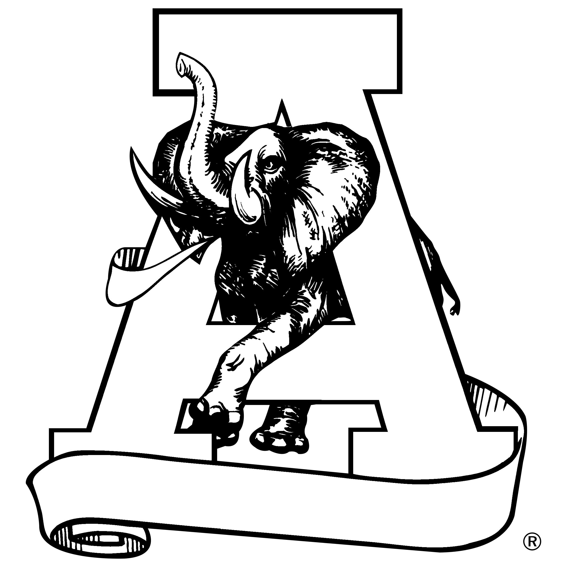 Black and White Alabama Logo - Alabama Crimson Tide 03 Logo PNG Transparent & SVG Vector