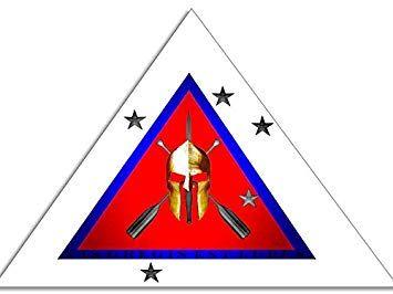 Red and White Triangles Logo - White TRIANGLE Shaped MARSOC Spartan Helmet and Paddles Logo Sticker