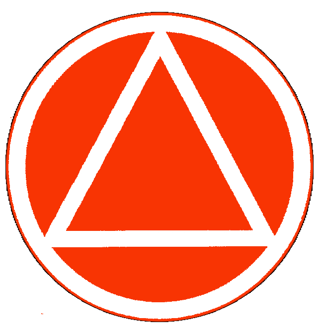 Orange Circle White Triangle Logo - Black and White Circle Triangle Sticker 3″ | Just 4 Today