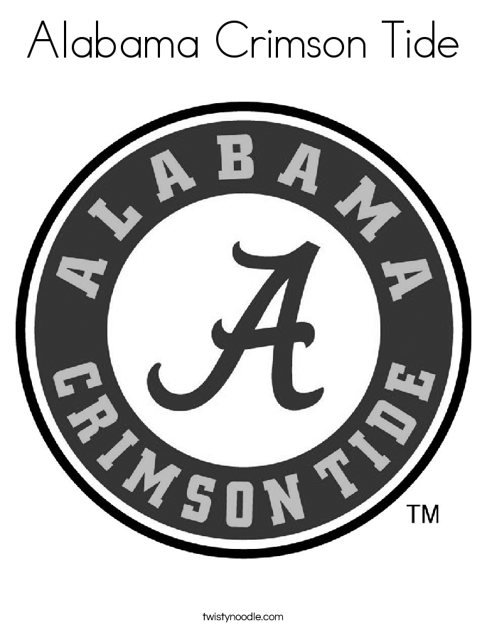Black and White Alabama Logo - College Football Logos Coloring Pages | Coloring Pages