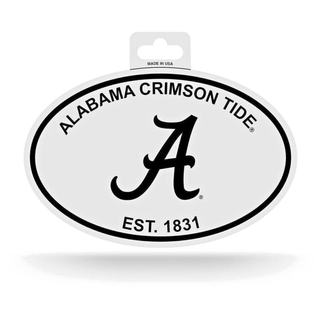 Black and White Alabama Logo - ALABAMA CRIMSON TIDE BLACK AND WHITE OVAL DECAL STICKER 4 x 6 EST