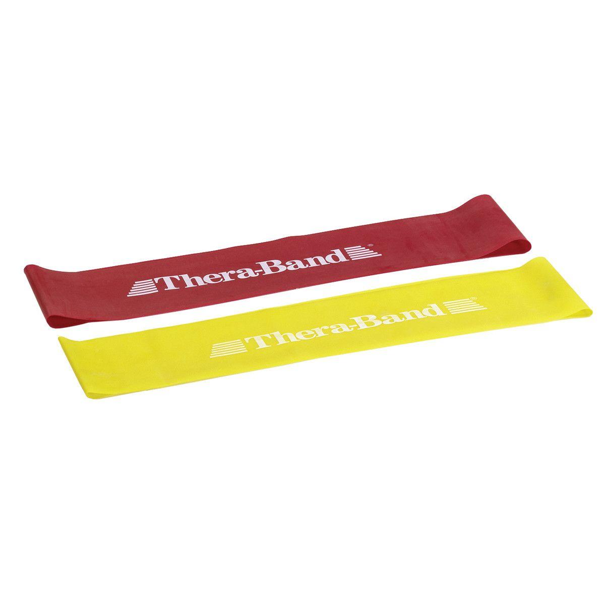 Yellow and Red B Logo - TheraBand Professional Latex Resistance Band Loop, 12 Inch, Yellow ...