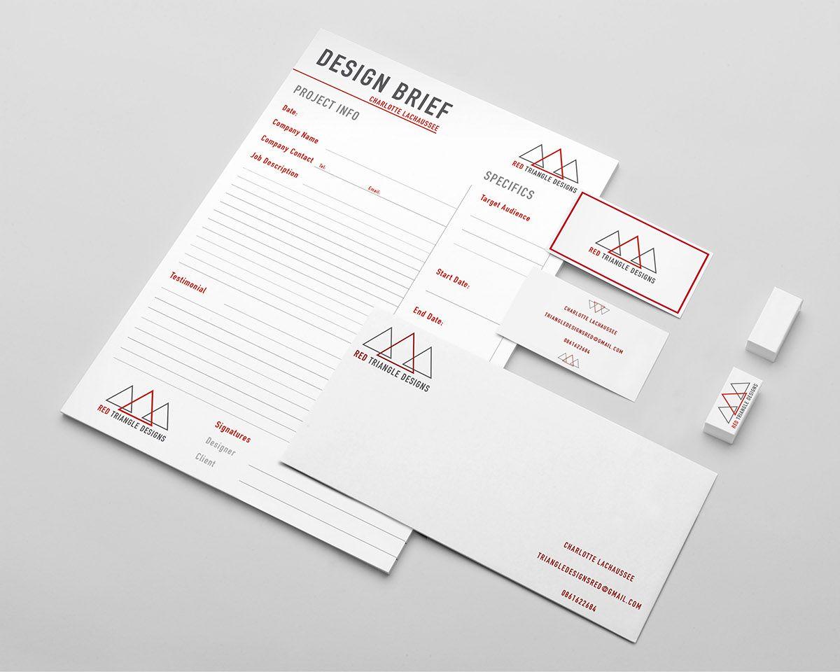 White Red Triangle Company Logo - Red Triangle Stationary on Behance
