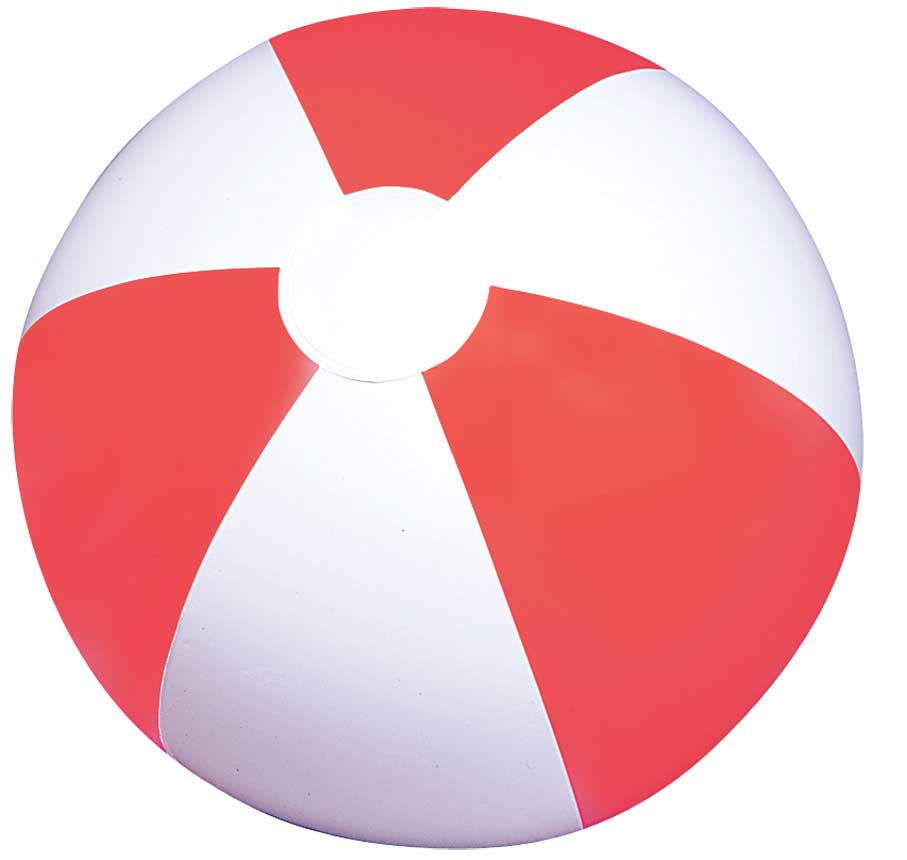 Red and White Ball Logo - Red White Inflatable Beach Balls | Z Novelties
