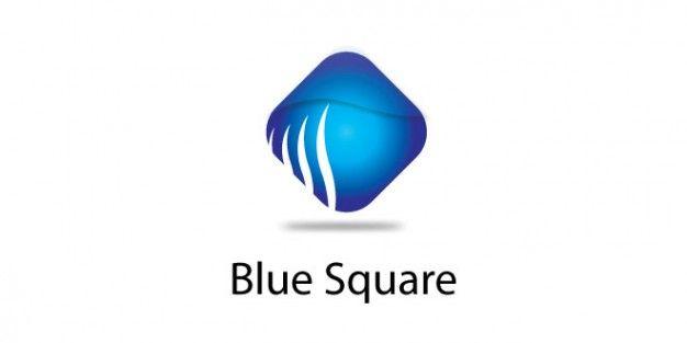 Blue Square Logo - Blue square logo with white stripes PSD file