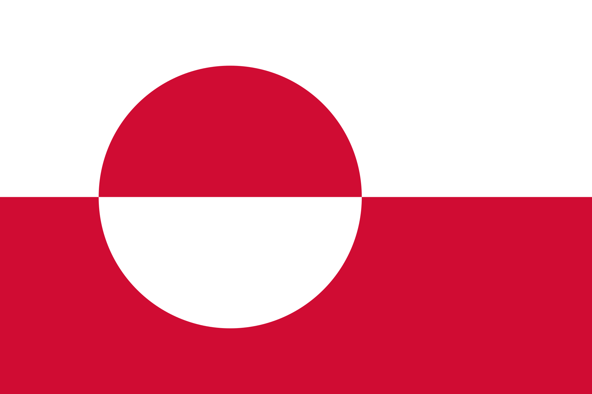 Red with White Circle Logo - Flag of Greenland