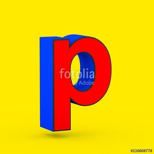 Red and Yellow P Logo - Red and blue superhero letter P lowercase isolated on yellow ...