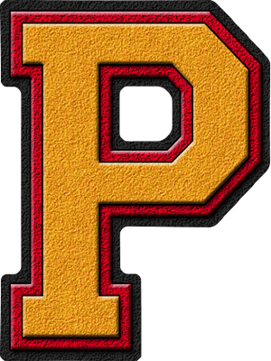 Red and Yellow P Logo - Presentation Alphabets: Gold & Cardinal Red Varsity Letter P