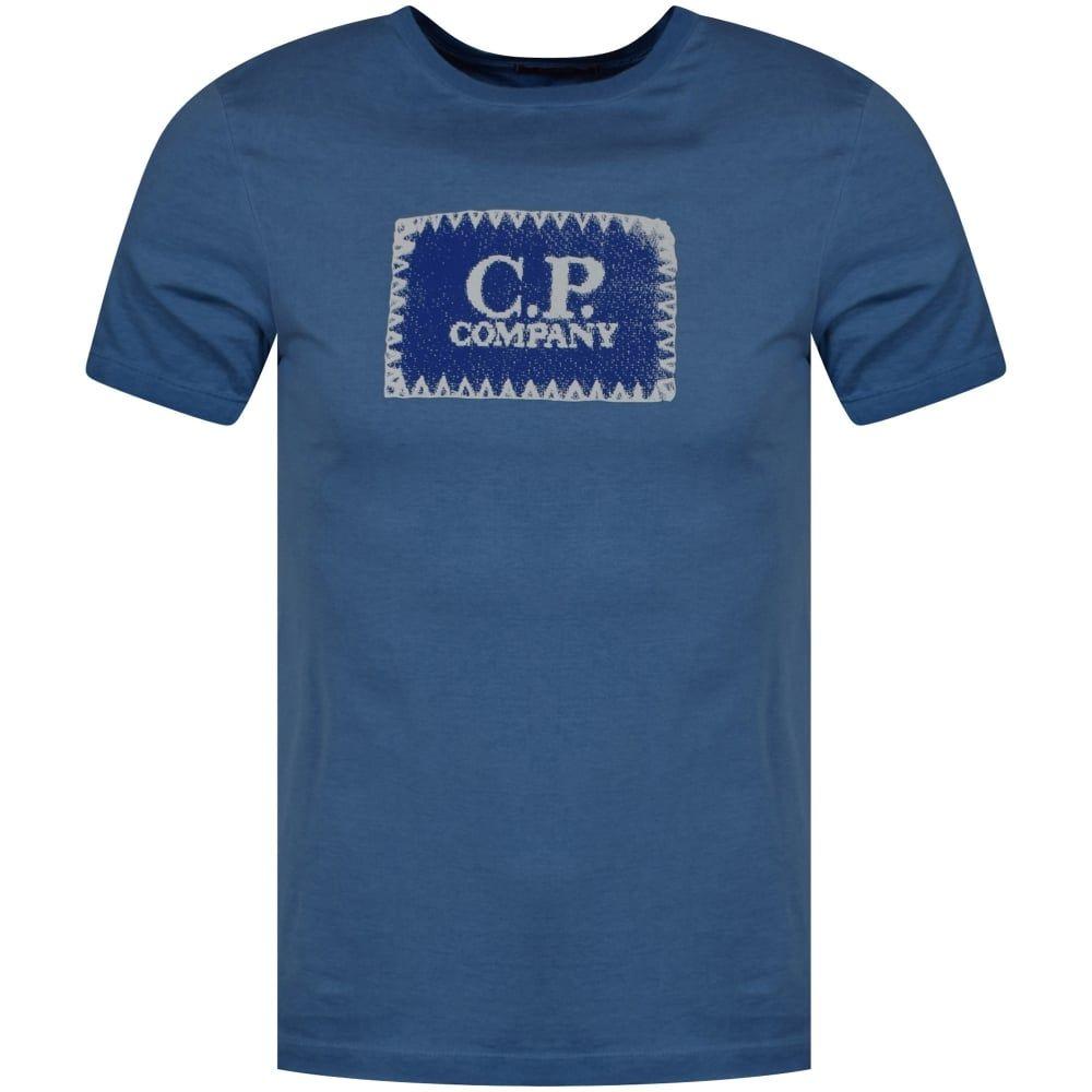 T-Shirt Square Logo - C.P. COMPANY C.P. Company Dazzling Blue Square Logo T-Shirt - Men ...