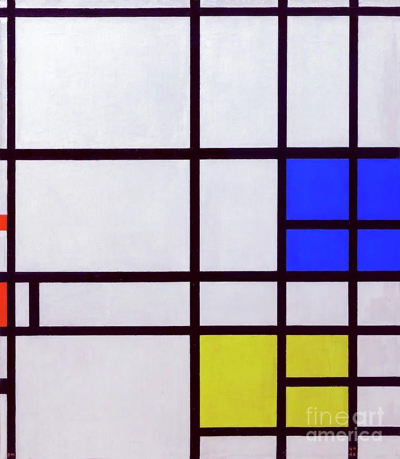 Red and Yellow P Logo - Composition No. 1940- London With Blue Red And Yellow, P