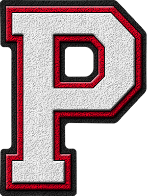 Red and Yellow P Logo - Presentation Alphabets: White & Cardinal Red Varsity Letter P