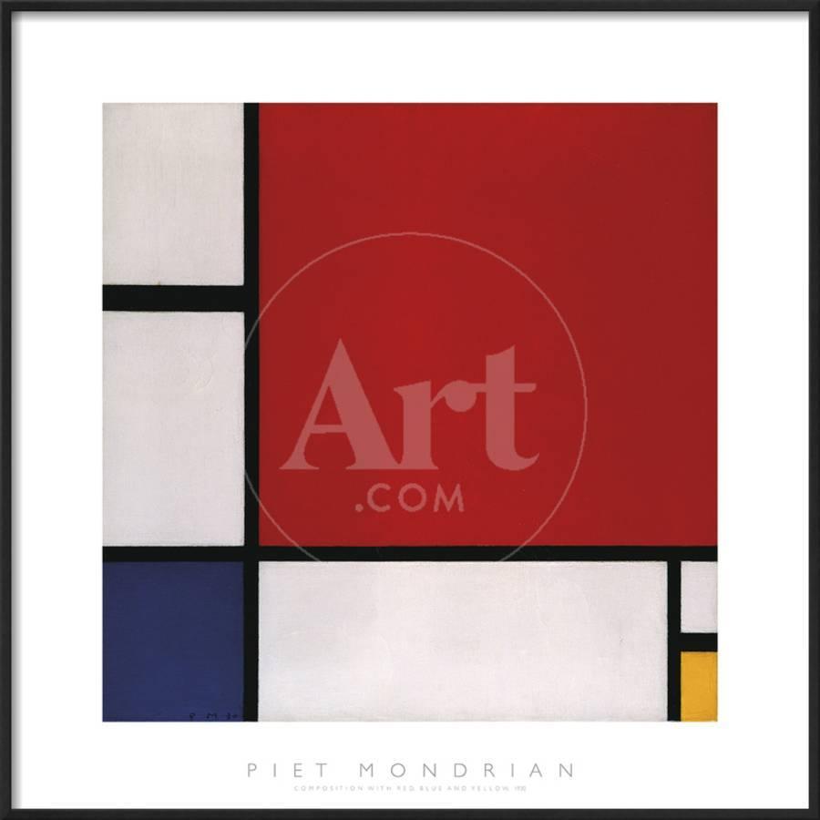 Red and Yellow P Logo - Composition with Red, Blue and Yellow, 1930 Framed Art Print by Piet ...